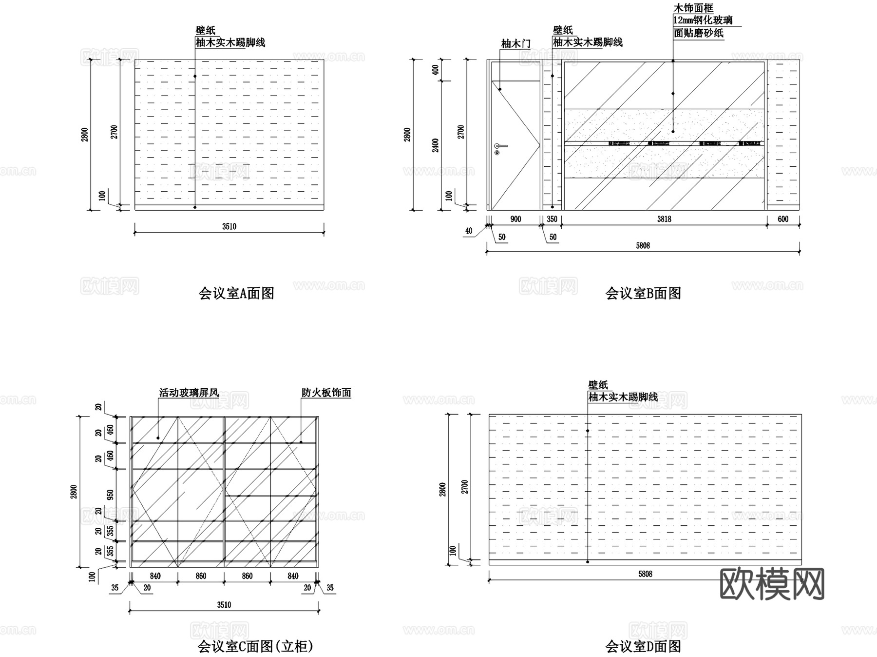 厦门国际银行丰台支行室内装饰CAD施工图全套cad施工图