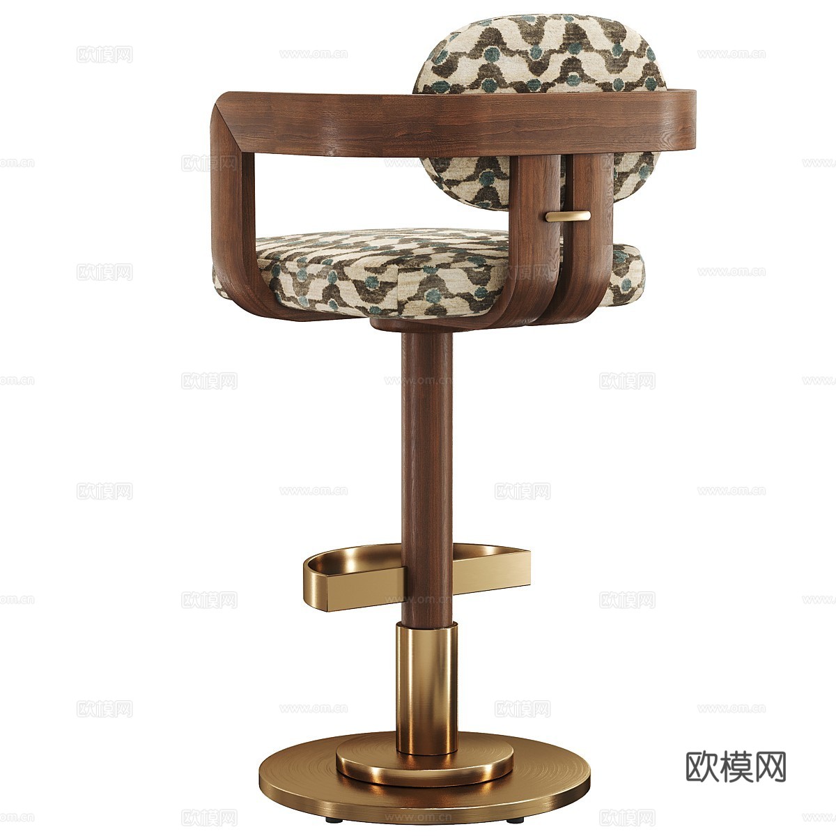 现代意式轻奢 FREDA 吧台椅3d模型下载（渲染图3）