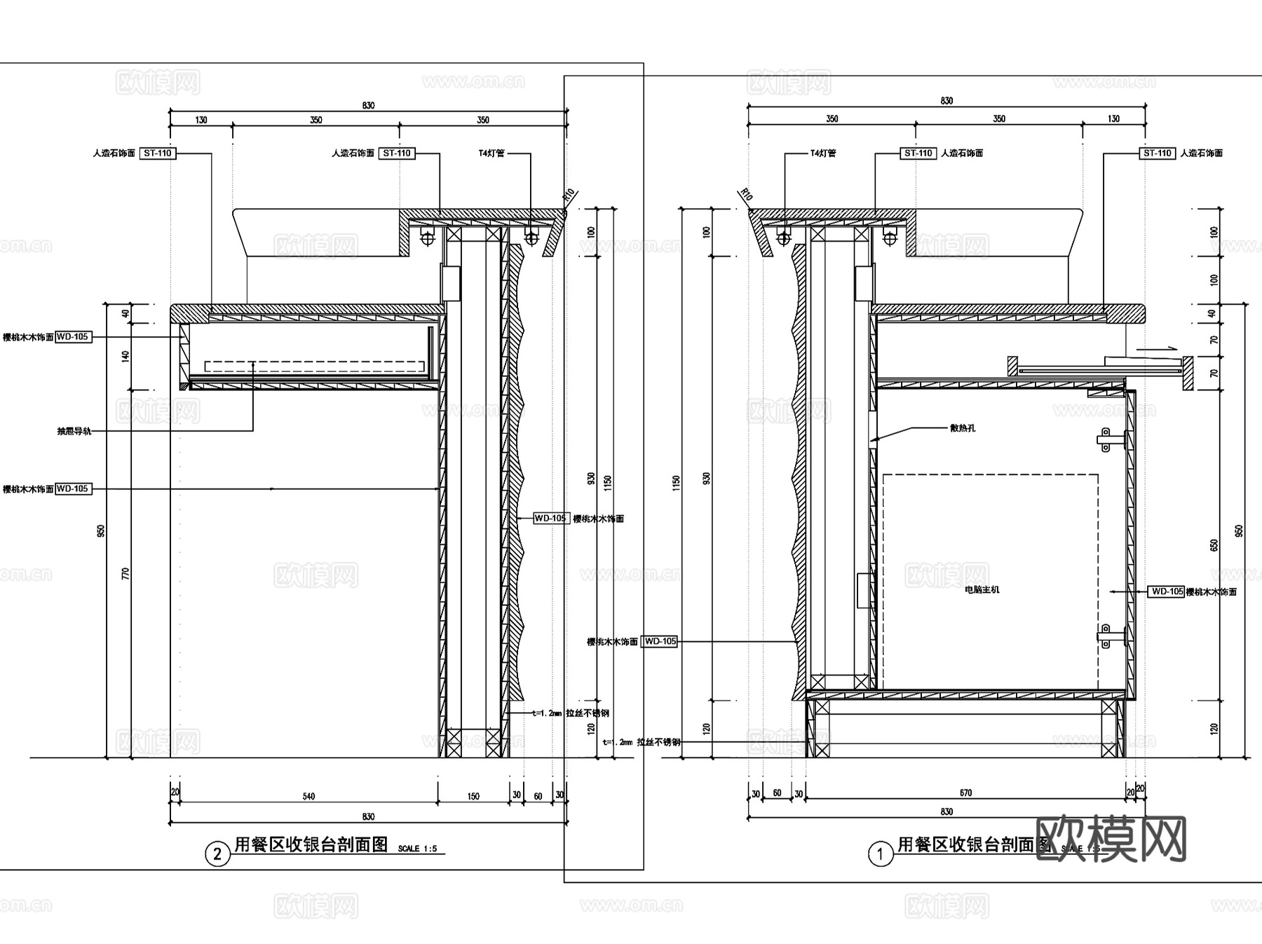 木饰面室内装饰大样详图CAD施工图集 18套cad施工图