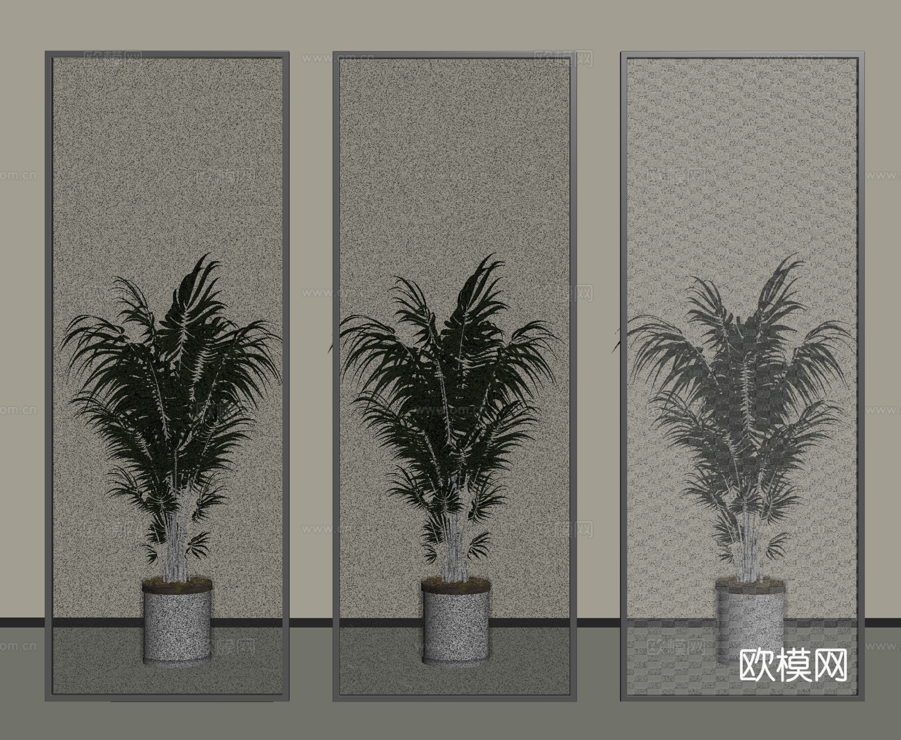 现代玻璃隔断 玻璃屏风隔断 玻璃砖隔断su模型
