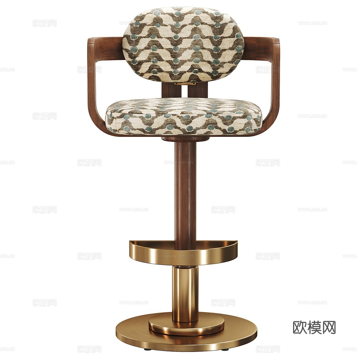 现代意式轻奢 FREDA 吧台椅3d模型下载（渲染图2）