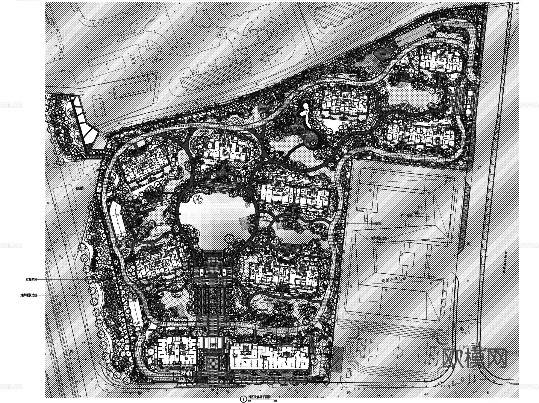 上海方兴闸北金茂府居住区大区景观CAD施工图全套cad施工图