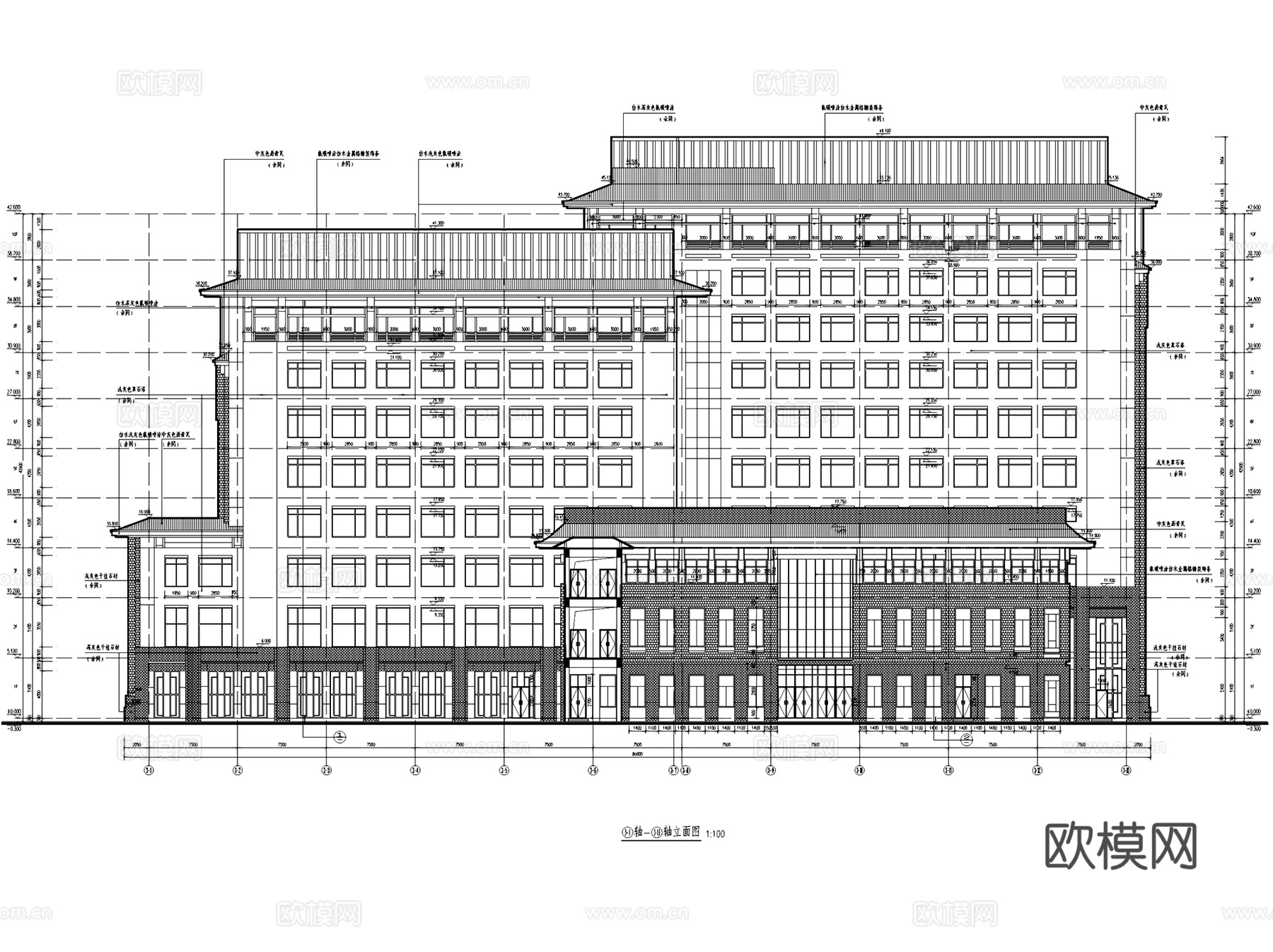 泸州市中医院城南医院建筑CAD施工图全套cad施工图