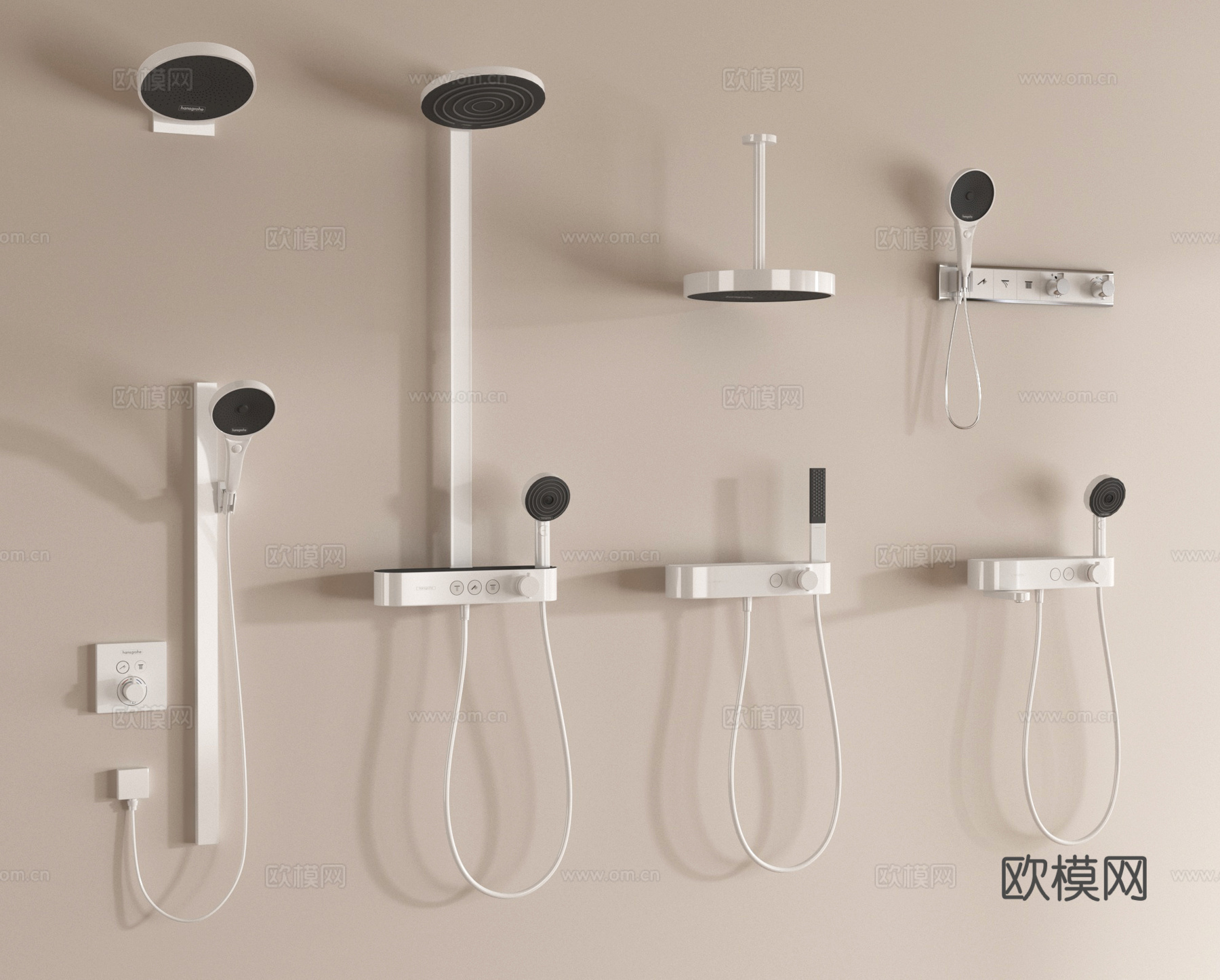 现代花洒组合 淋浴花洒 卫浴小件3d模型下载