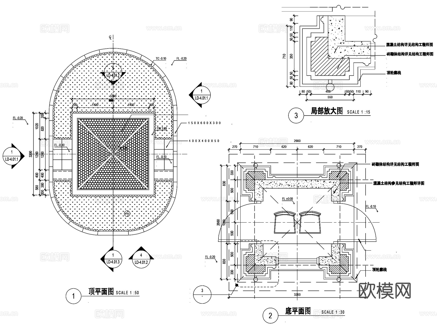 入口门卫岗亭保安亭景观CAD施工图集 27套cad施工图