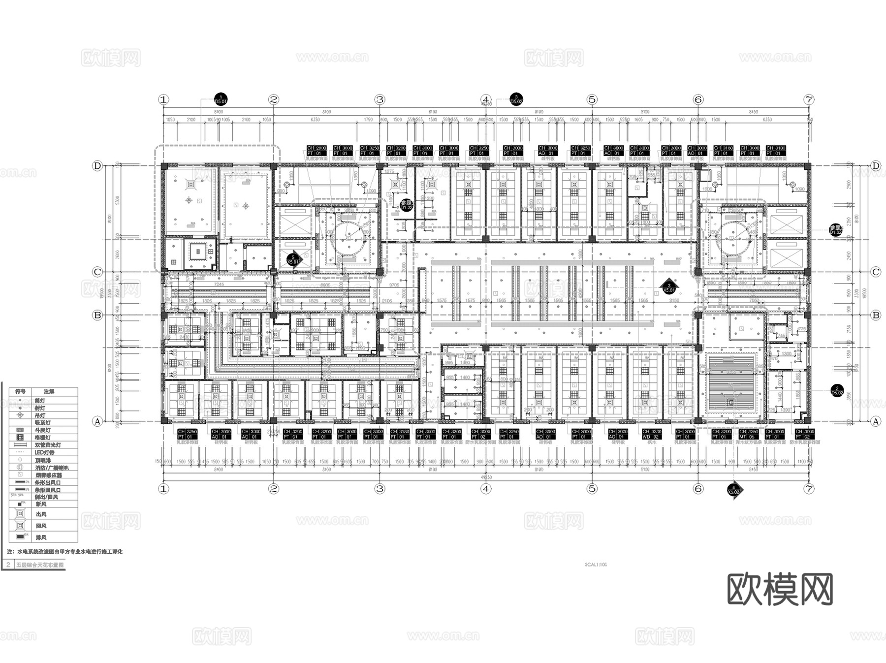 内蒙通辽市医院体检中心室内装饰CAD施工图整套cad施工图
