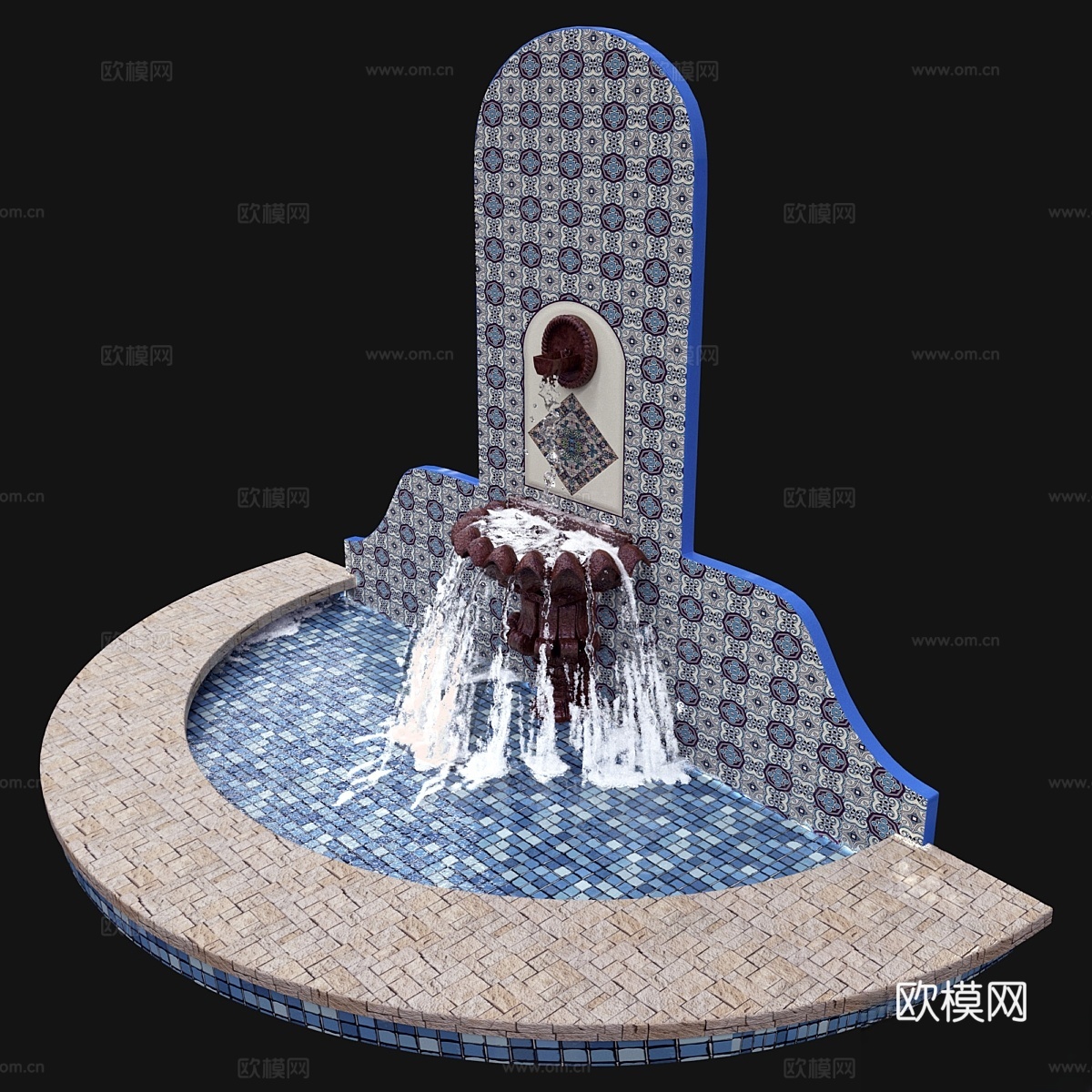 摩洛哥喷泉3d模型下载