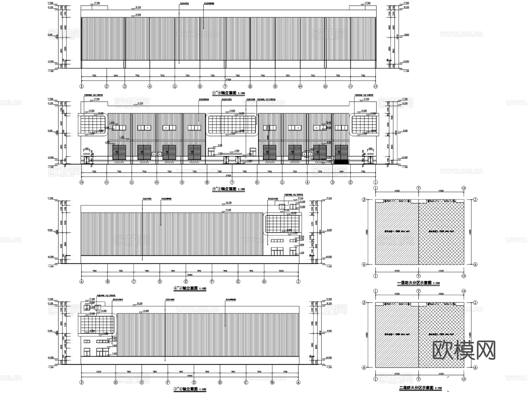 南通中农物流园农产品冷库建筑CAD施工图全套cad施工图
