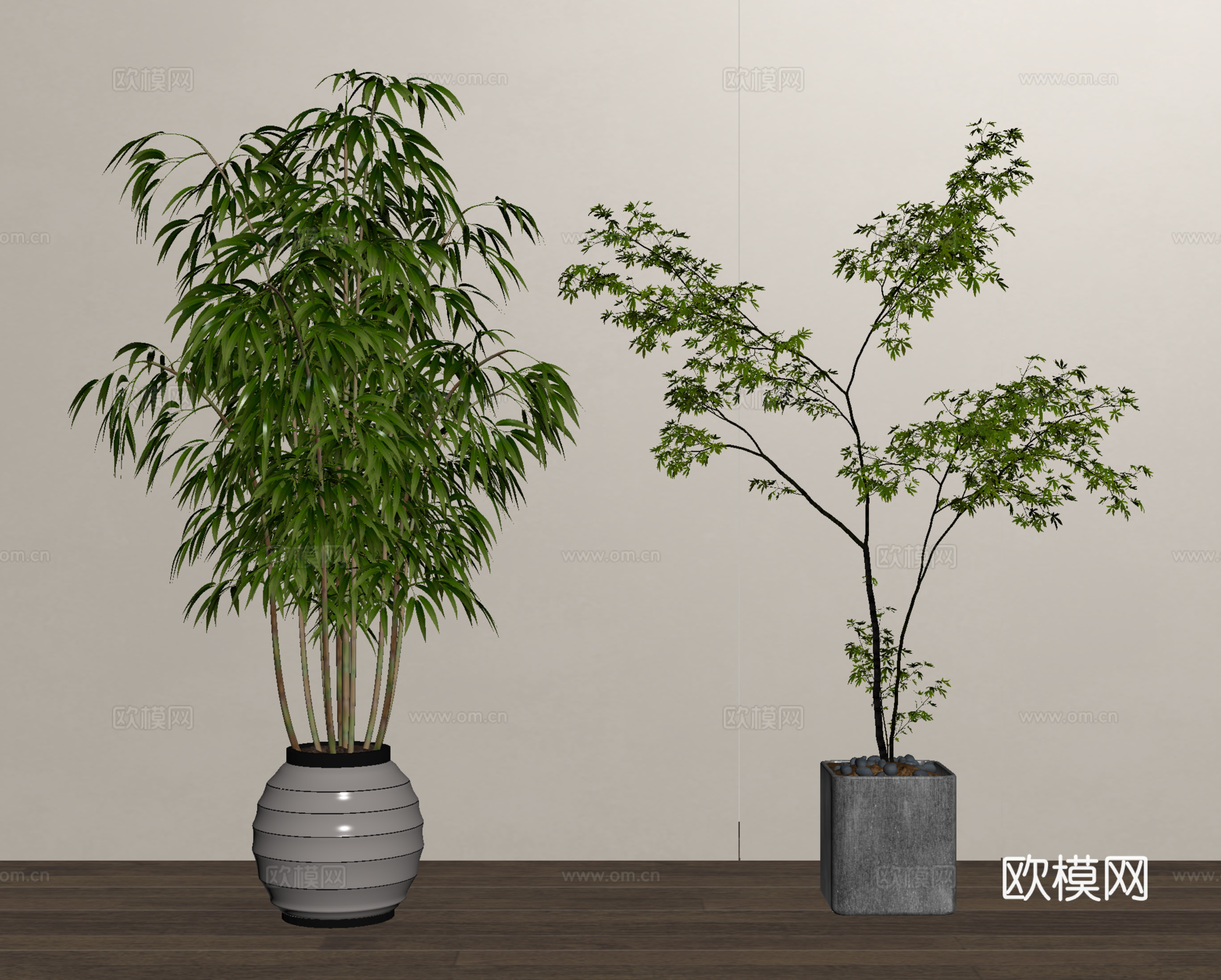 家居植物盆栽 绿植盆景su模型