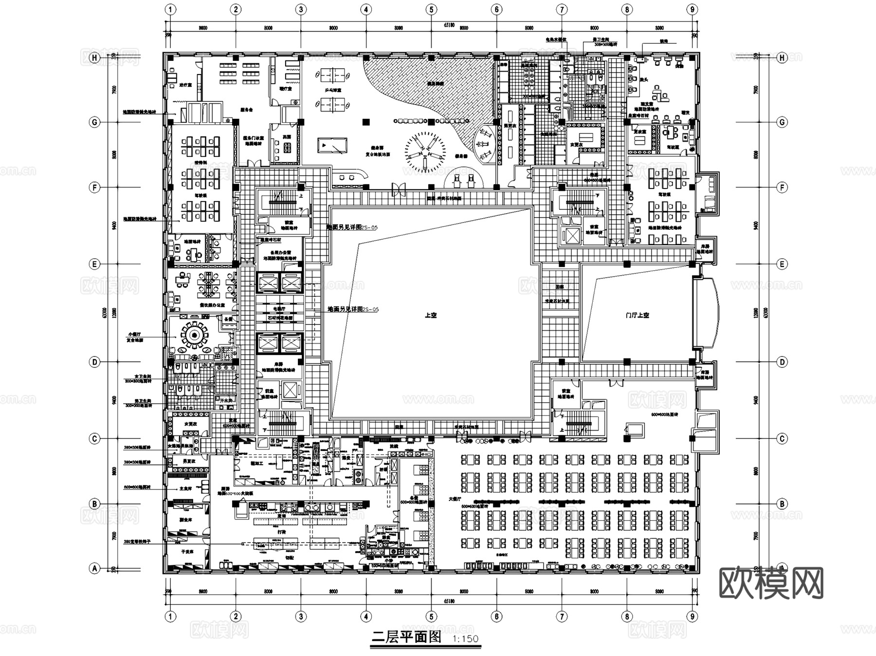 人民银行营业大楼室内装饰CAD施工图全套cad施工图