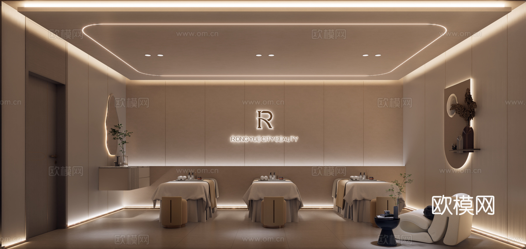 网红潮流治疗室美容房su模型
