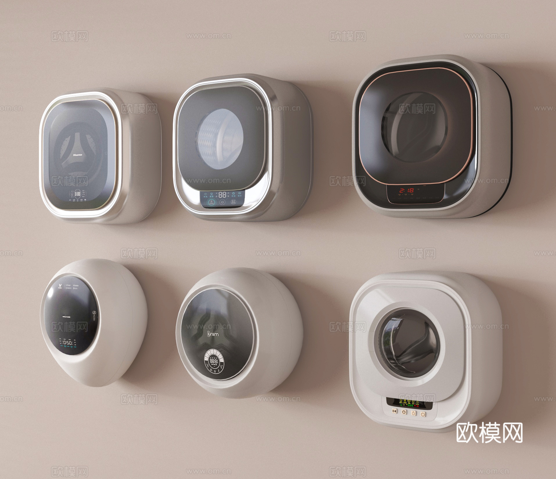 现代洗衣机 壁挂式洗衣机su模型