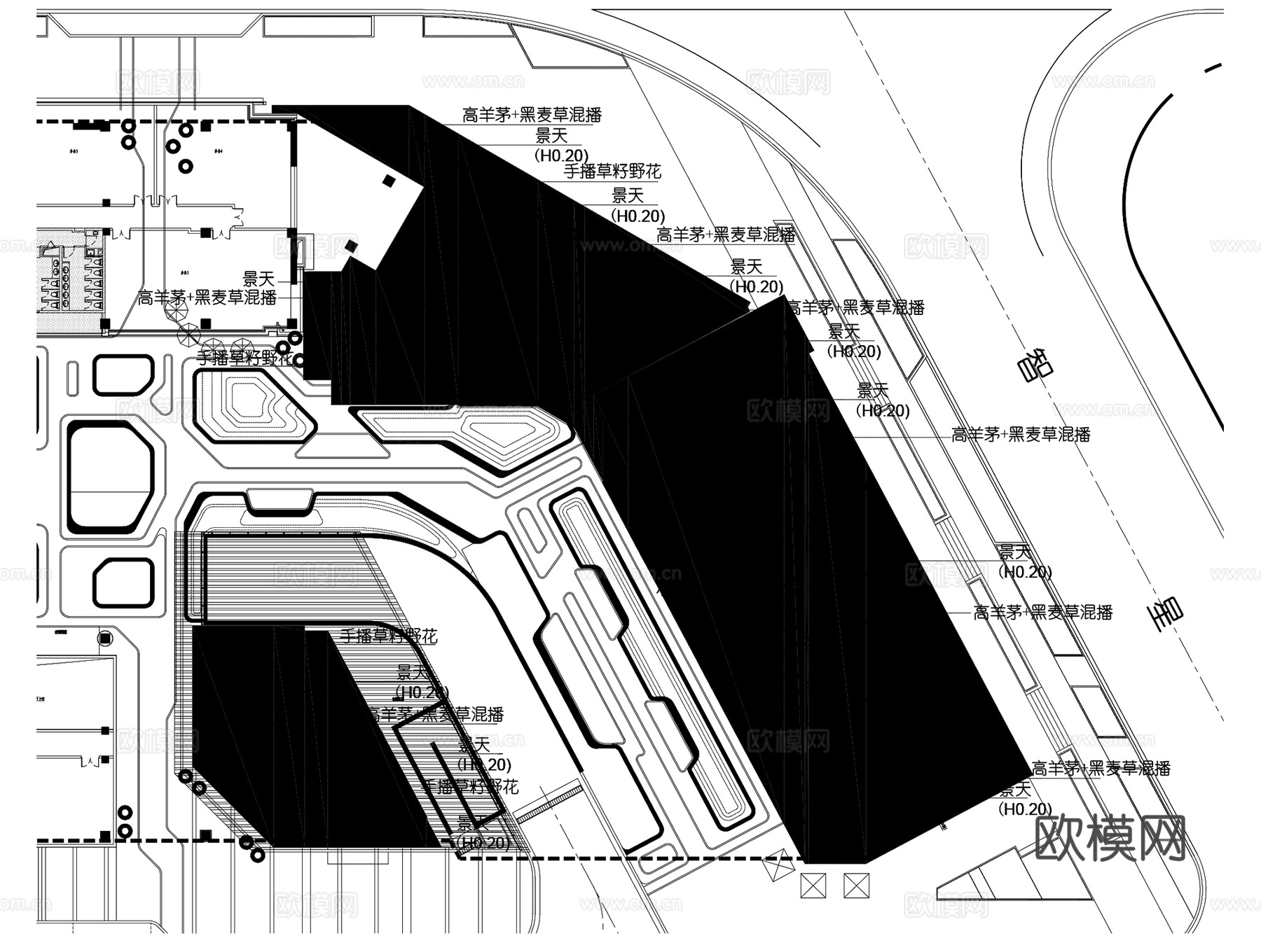 上海创智天地商业办公景观CAD施工图全套+文本cad施工图