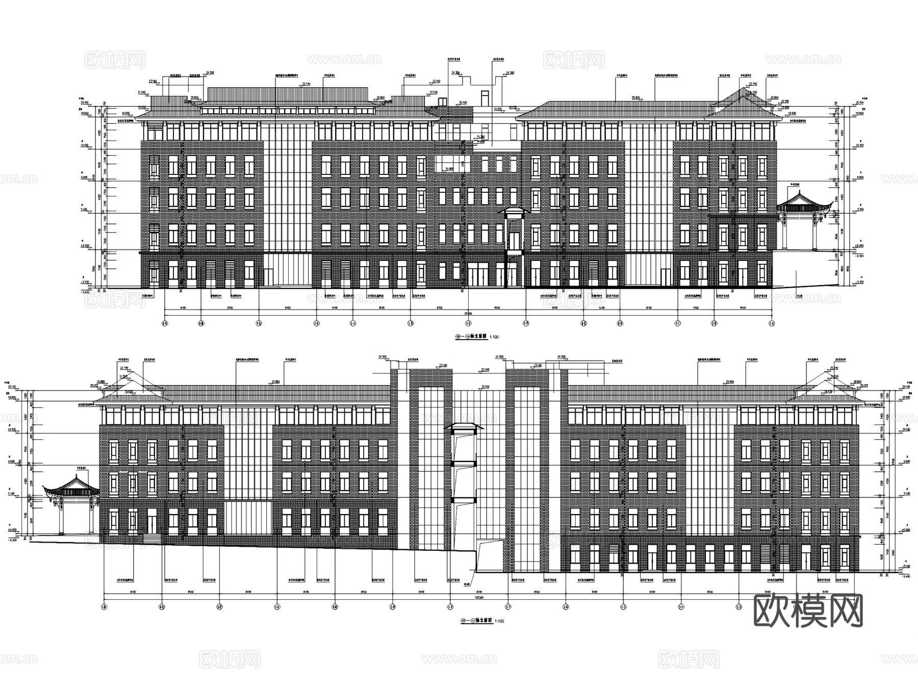 泸州市中医院城南医院建筑CAD施工图全套cad施工图