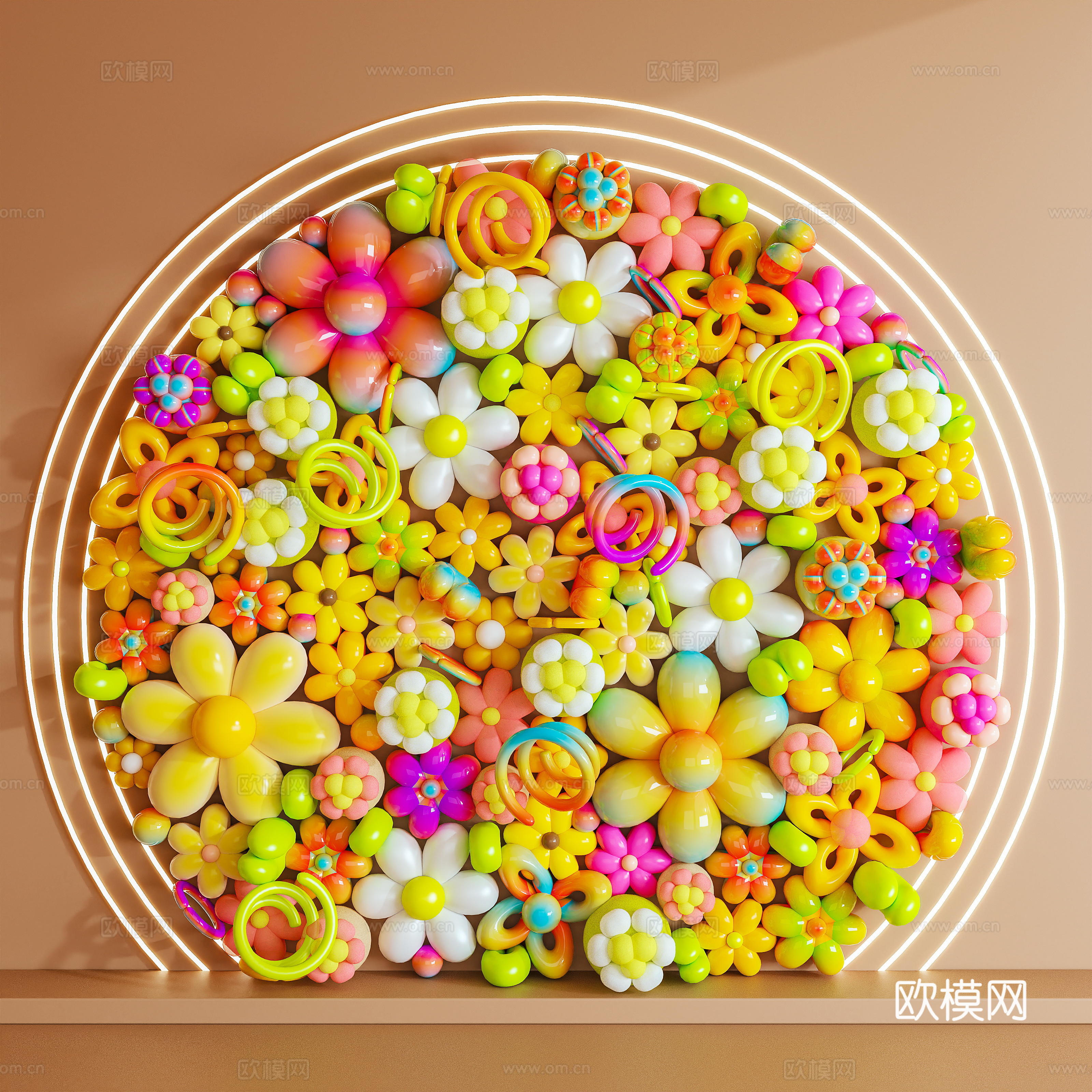 艺术装置 美陈 气模 气球 墙饰 摆件3d模型下载