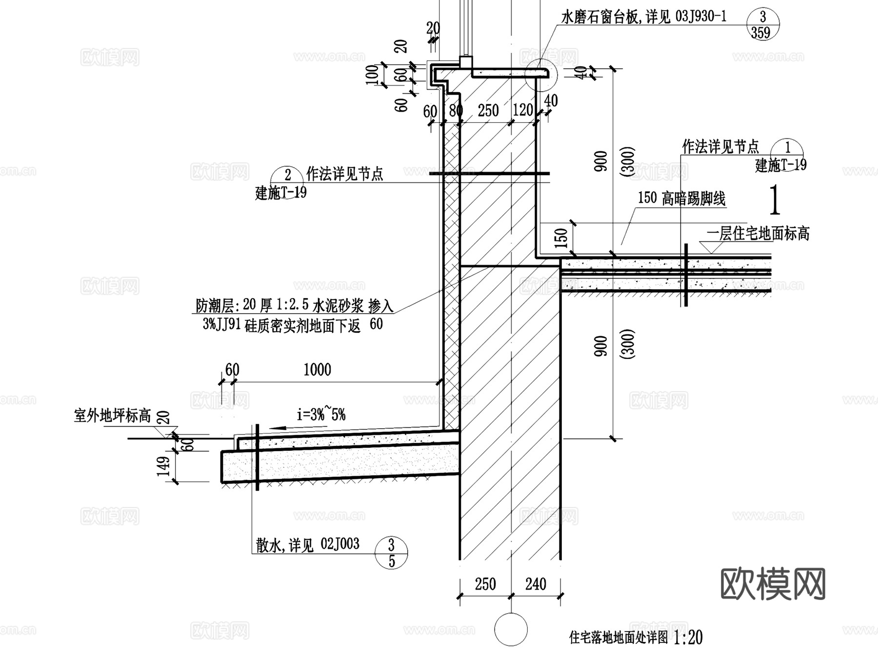 楼地面建筑构造节点大样详图CAD施工图集 18套cad施工图