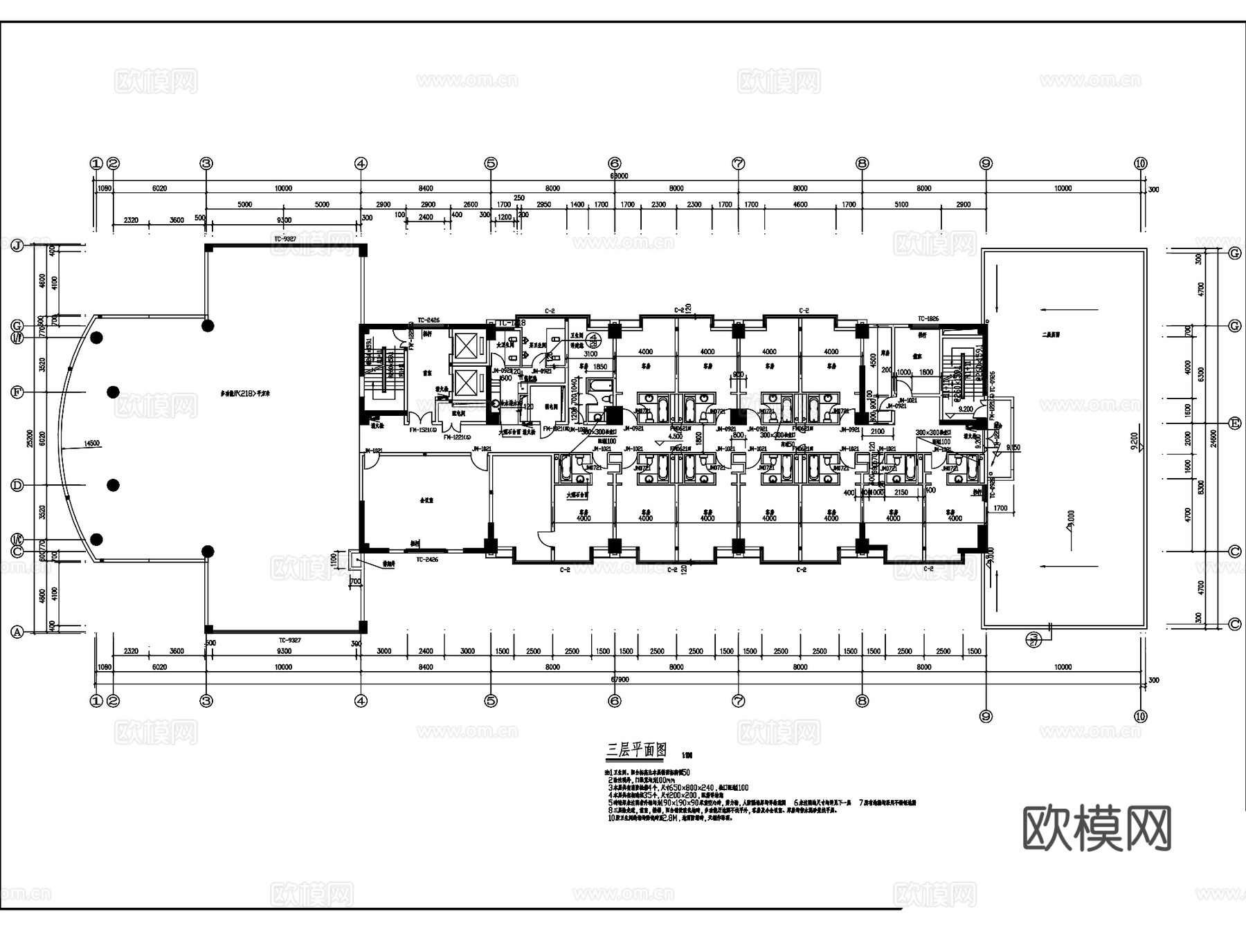 南平道路交通监控技术指挥中心建筑CAD施工图全套cad施工图