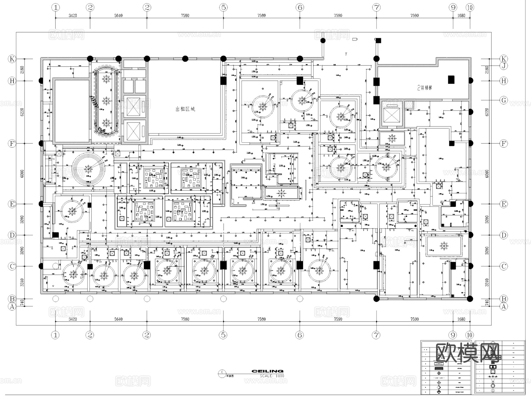 棋牌室休闲娱乐会所室内装饰CAD施工图整套cad施工图