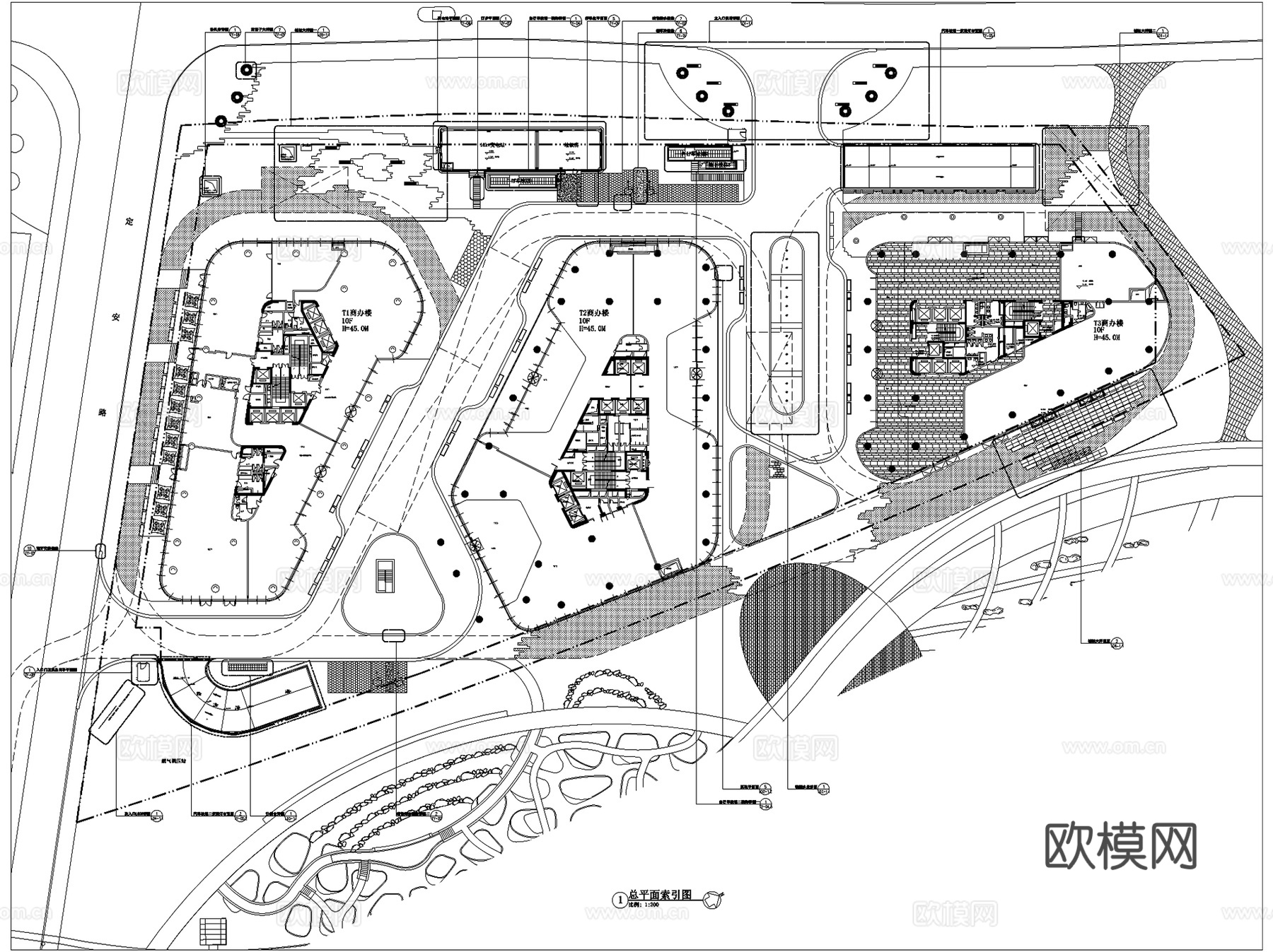 上海徐汇万科中心办公景观CAD施工图全套+文本cad施工图