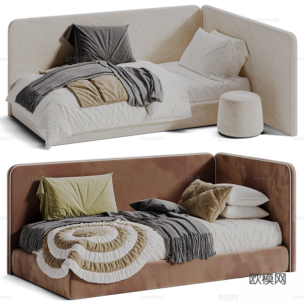 Bruni儿童转角床3d模型下载