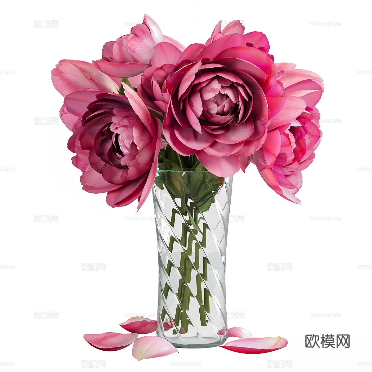 牡丹花束3d模型下载