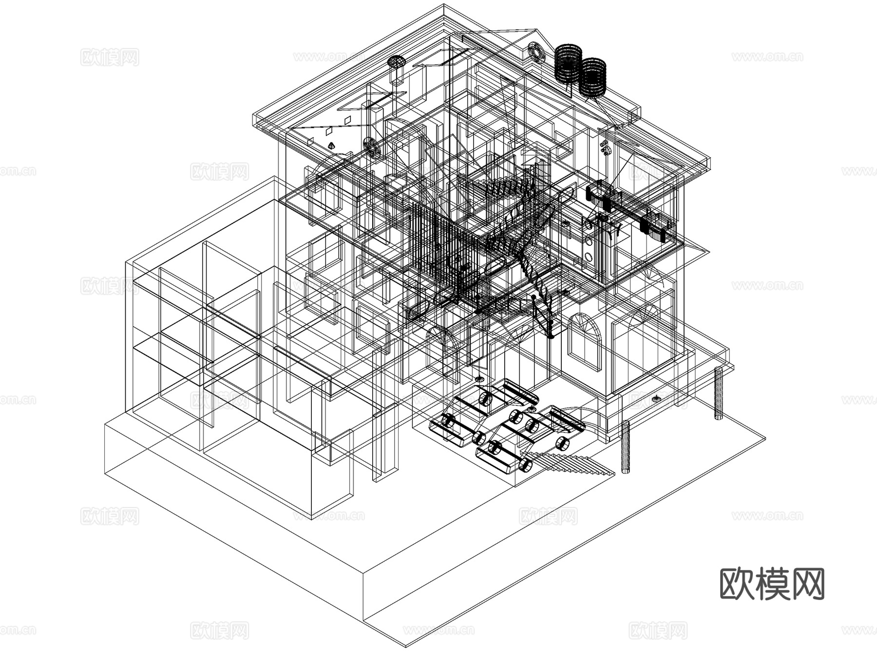 三维建筑立体模型CAD施工图集 10套cad施工图