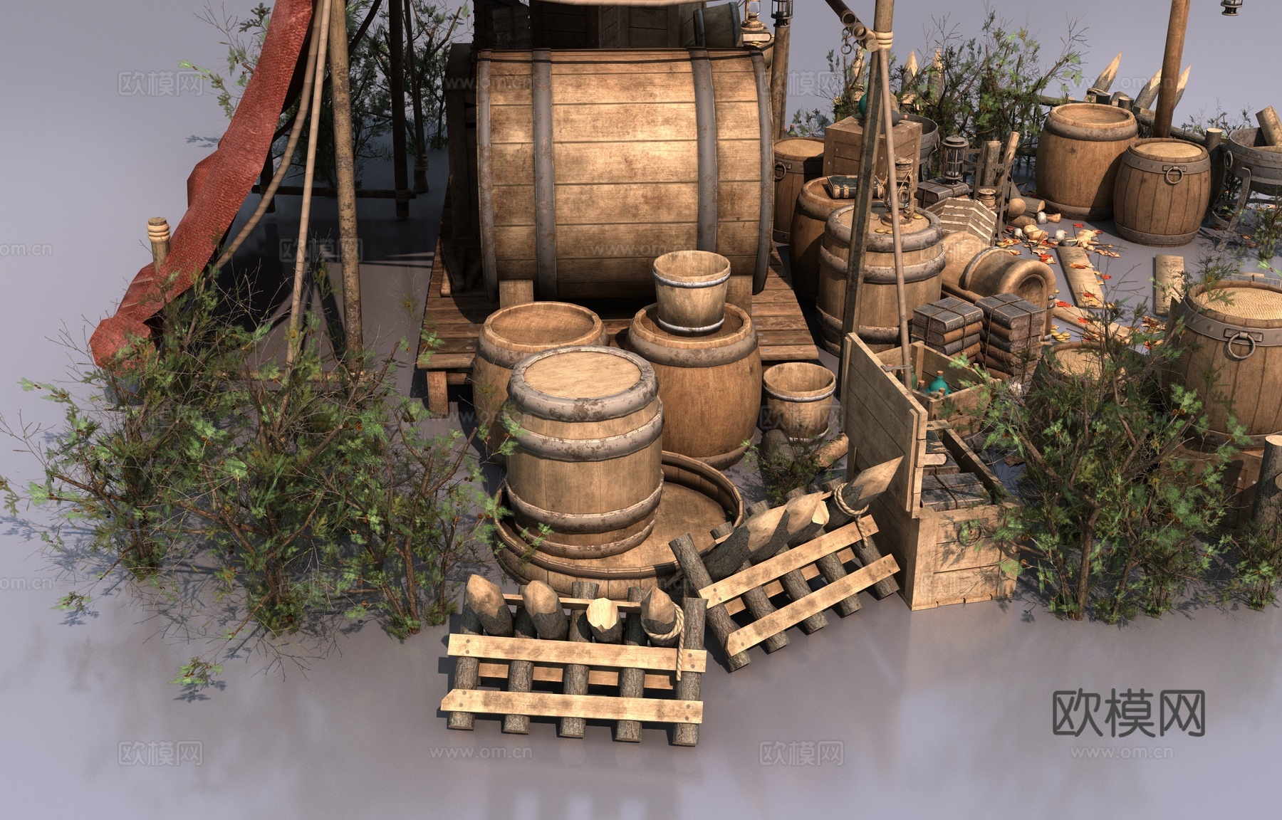 中世纪道具物品3d模型下载（渲染图2）