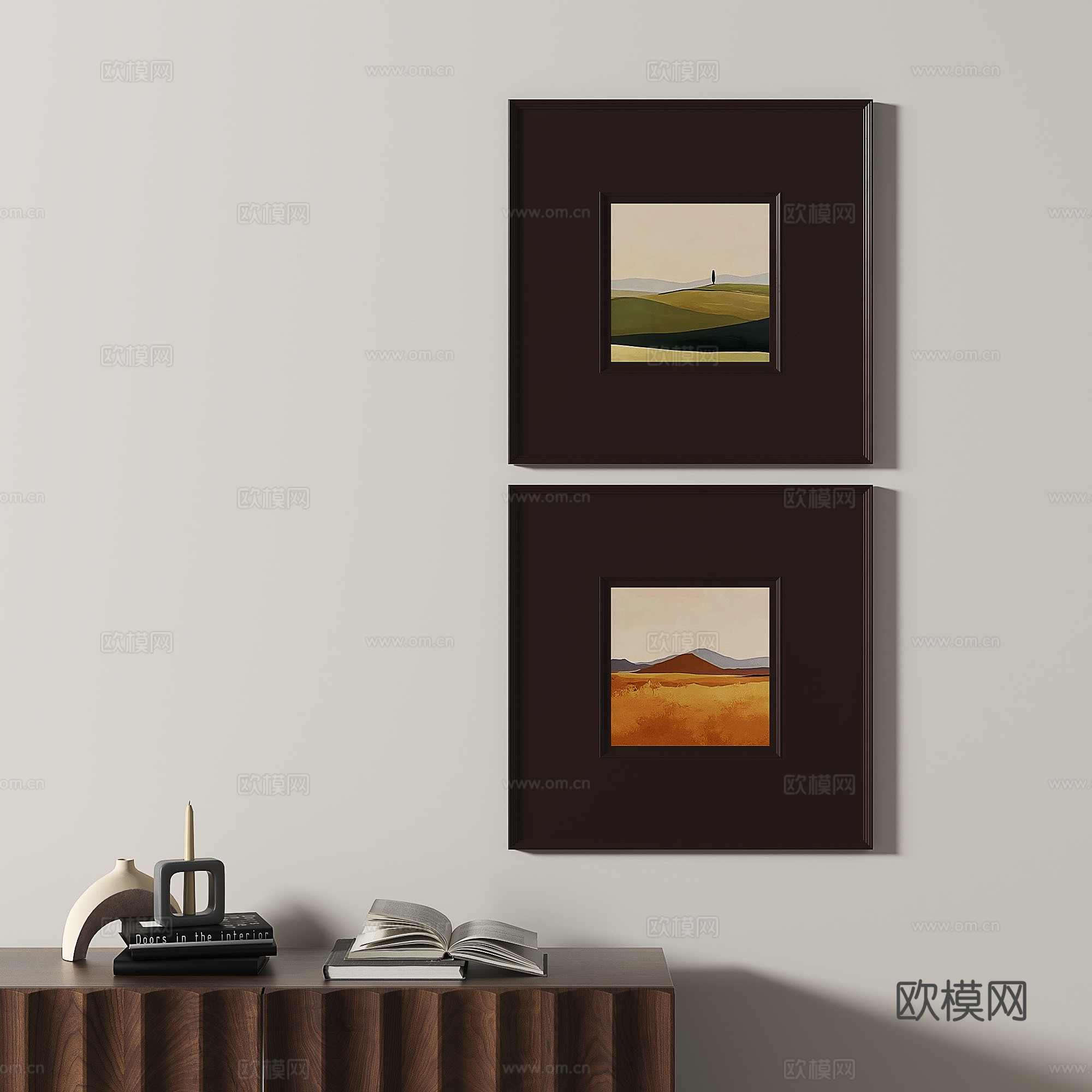 简欧，现代，简约，抽象，复古，装饰画3d模型下载