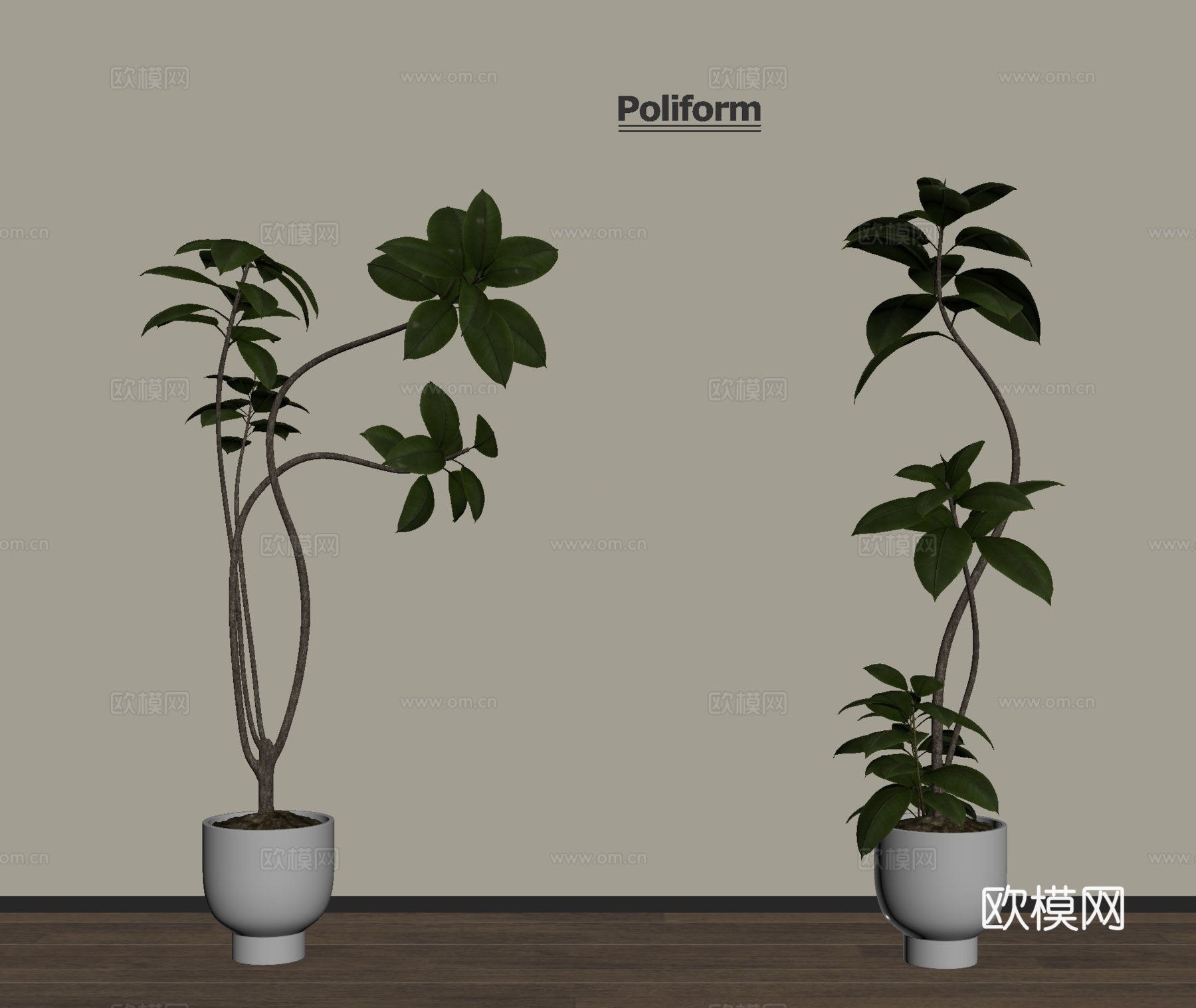 家居植物盆栽 绿植盆景su模型