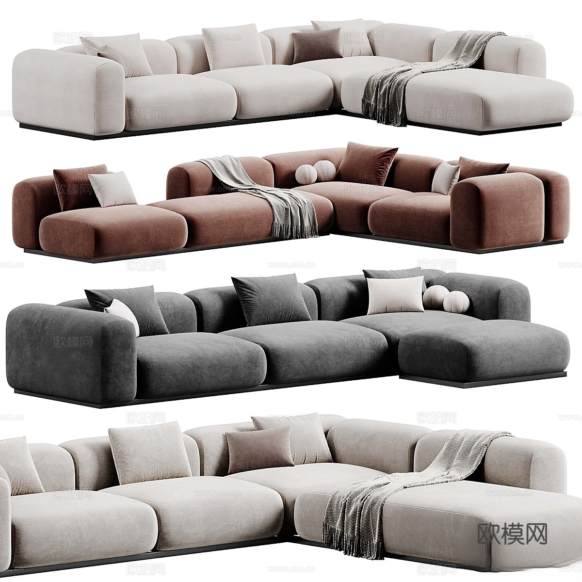 Braid沙发Mahe组合沙发3d模型下载