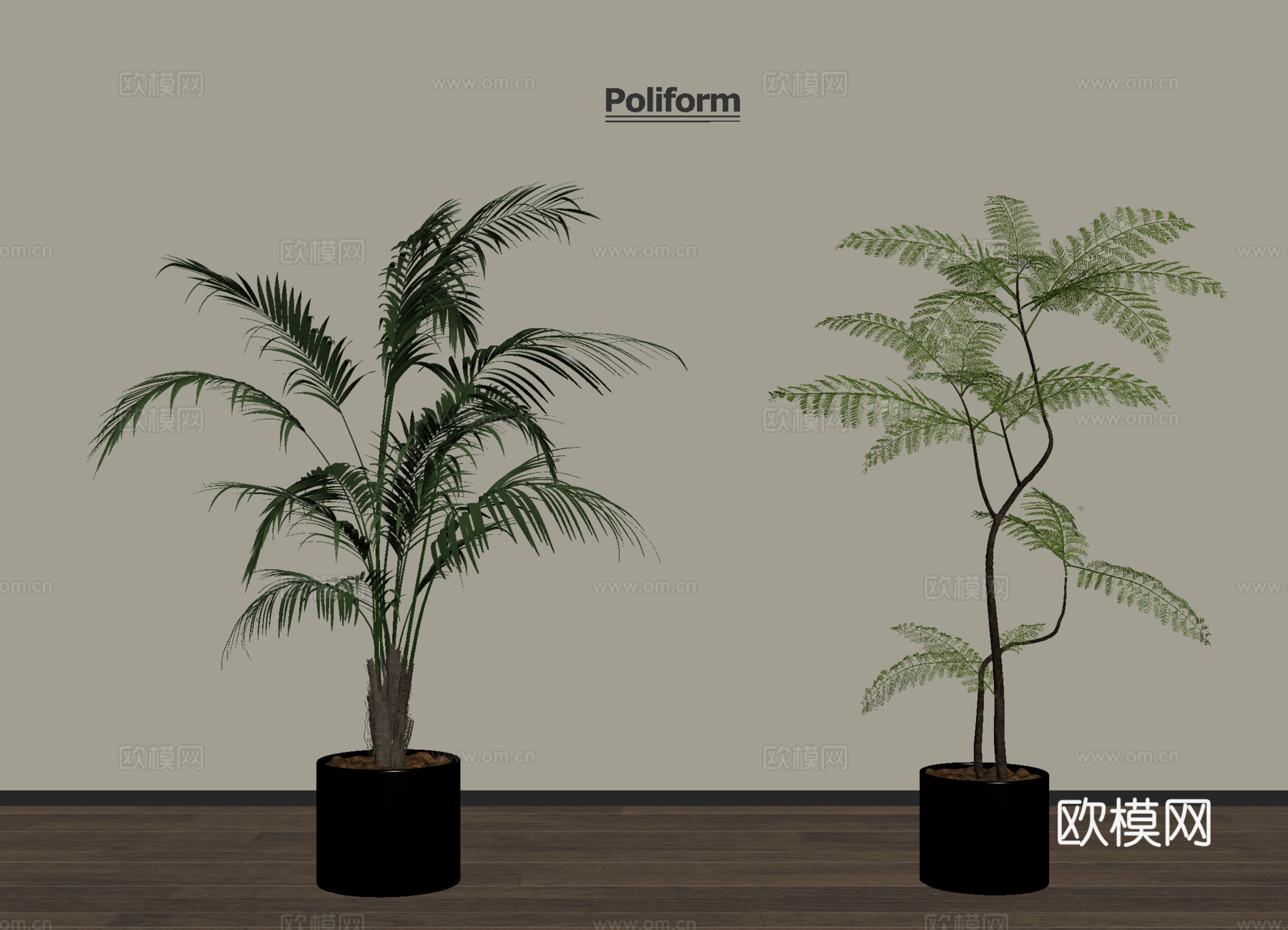 家居植物盆栽 绿植盆景su模型