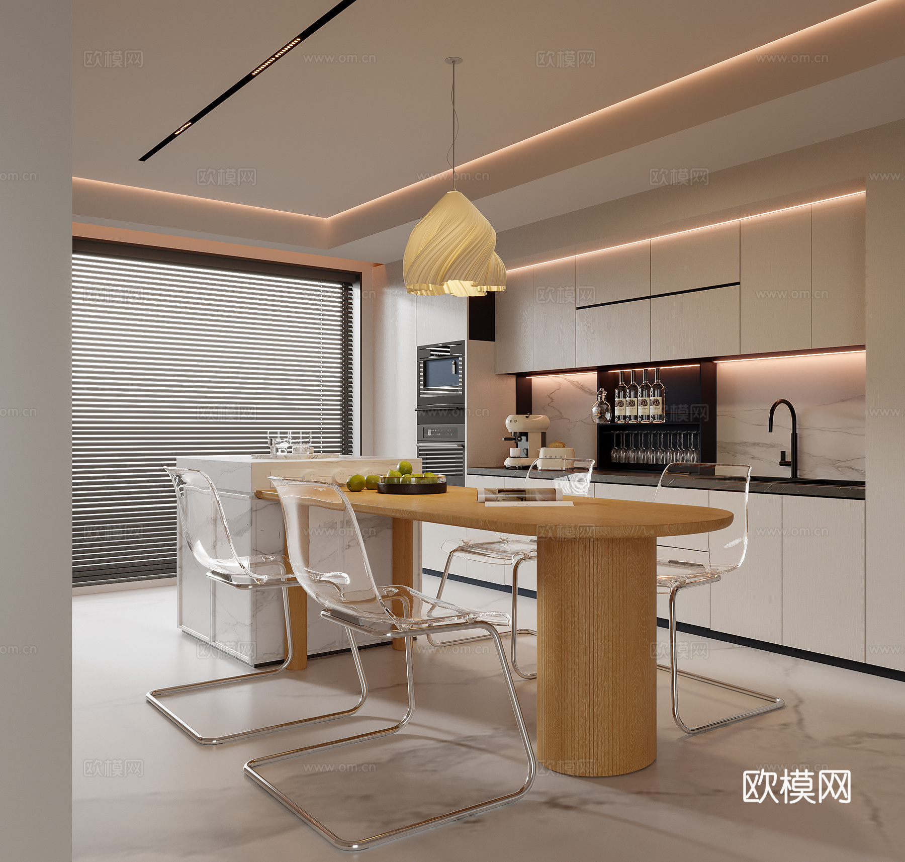 现代餐厅su模型