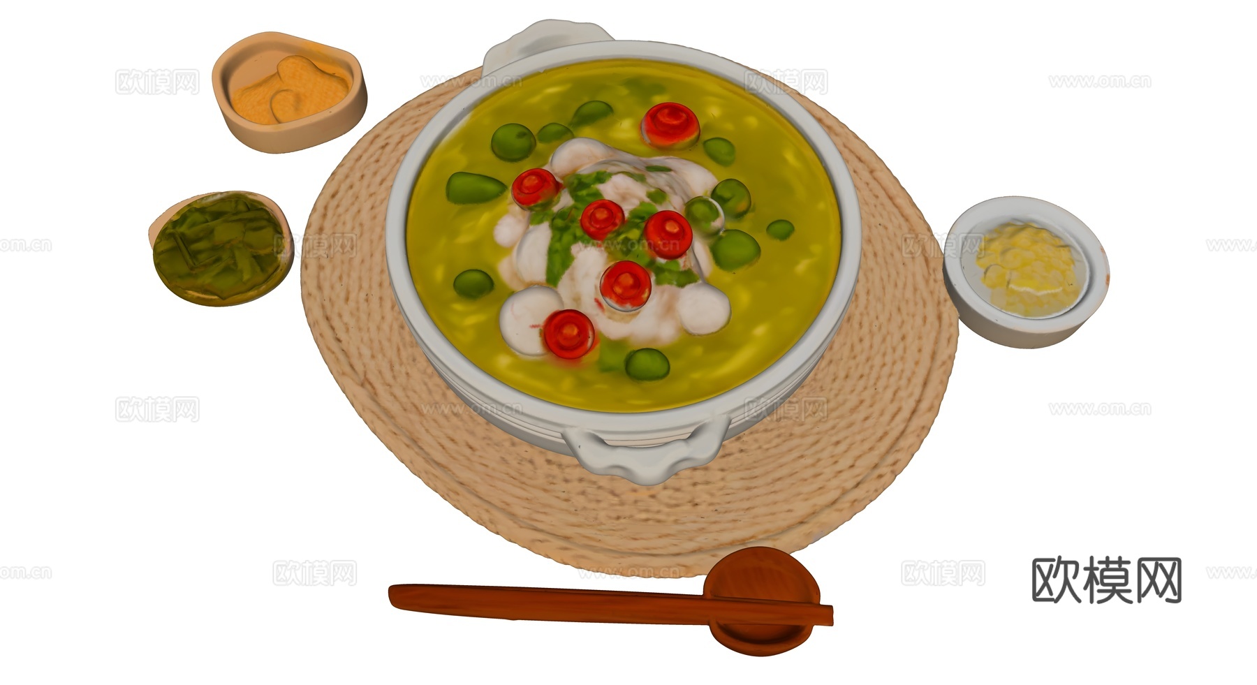 酸菜鱼菜品组合su模型