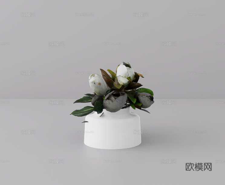 花卉摆件su模型
