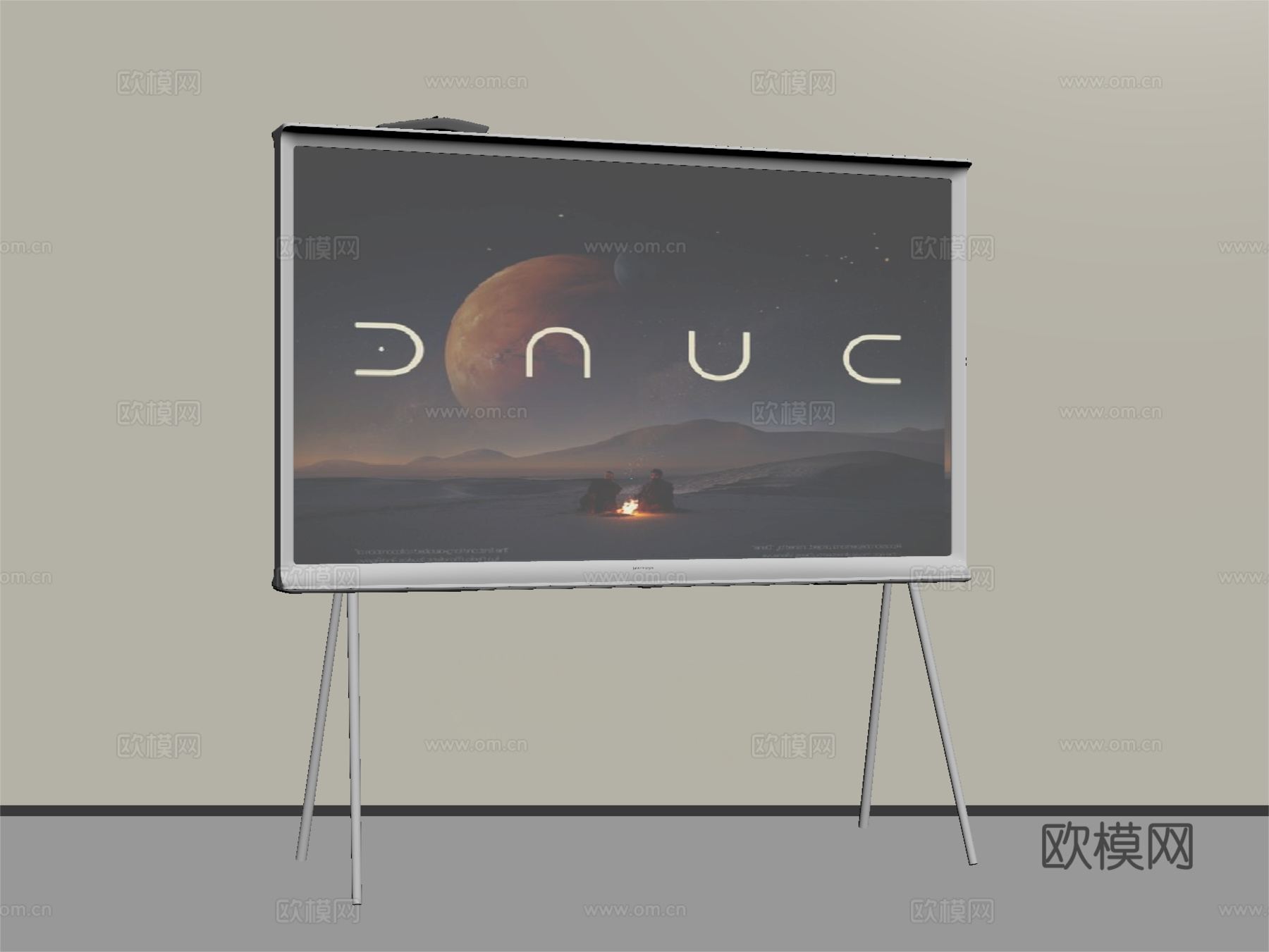 现代液晶电视   支架电视su模型
