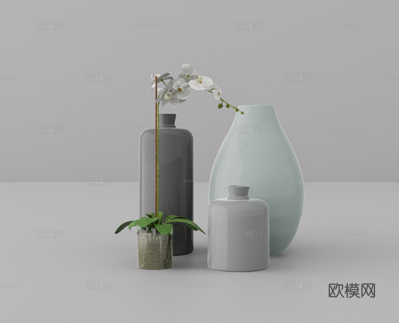 摆件组合su模型下载（渲染图1）