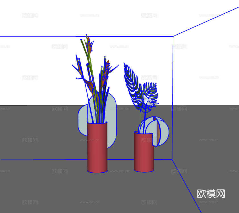 花瓶摆件su模型