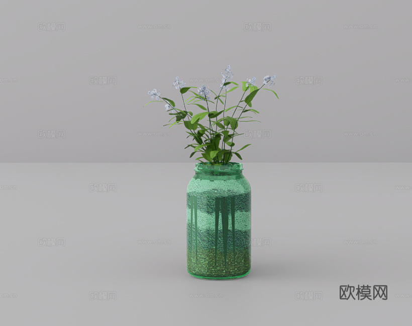 植物摆件su模型