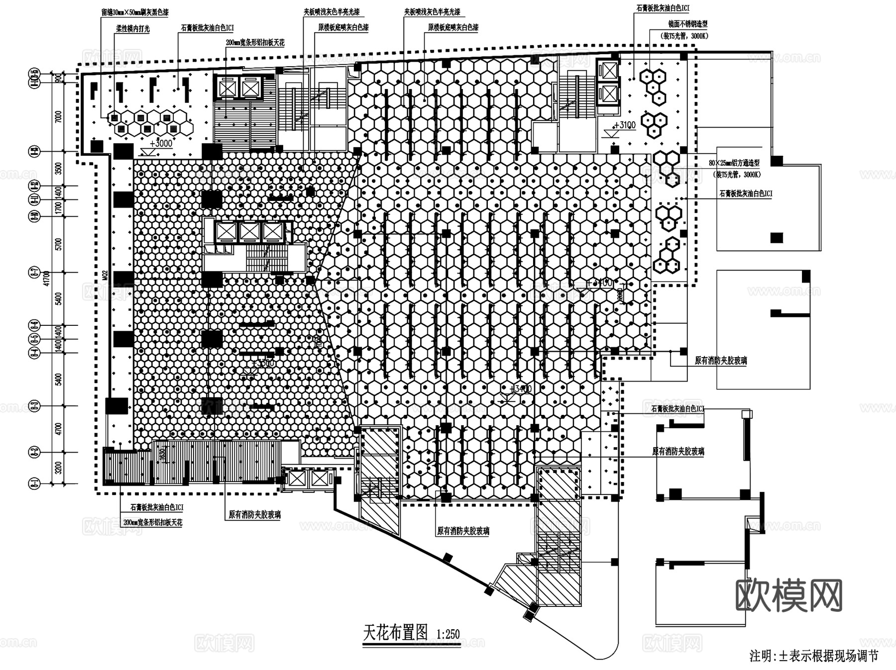 时代城生活超市室内装饰CAD施工图全套cad施工图