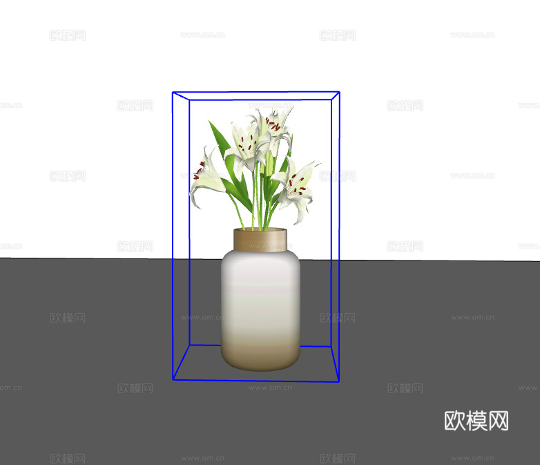 花瓶花卉su模型