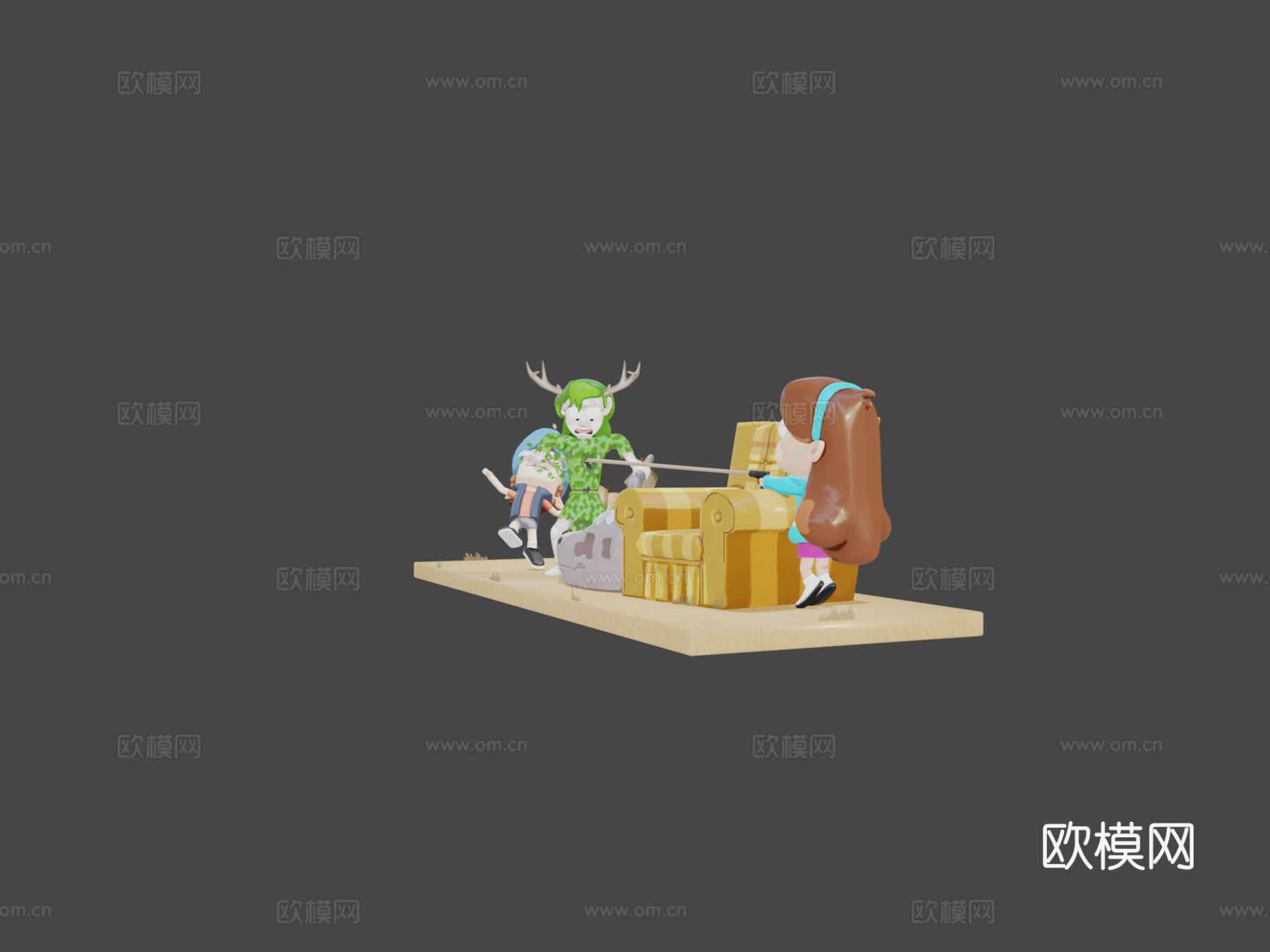 精灵VS抓钩su模型