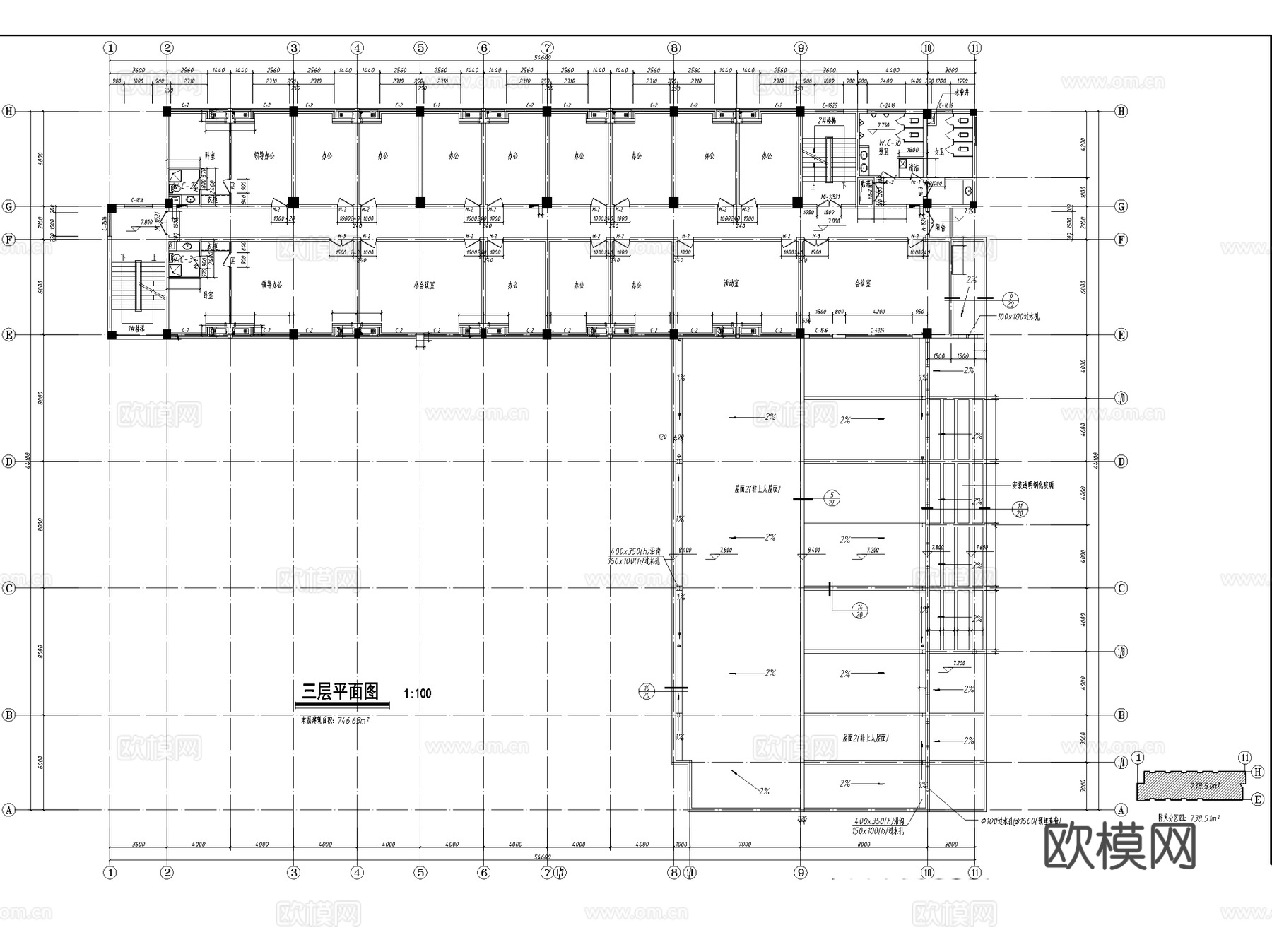 上饶县公安交局警大队指挥中心大楼建筑CAD施工图全套cad施工图