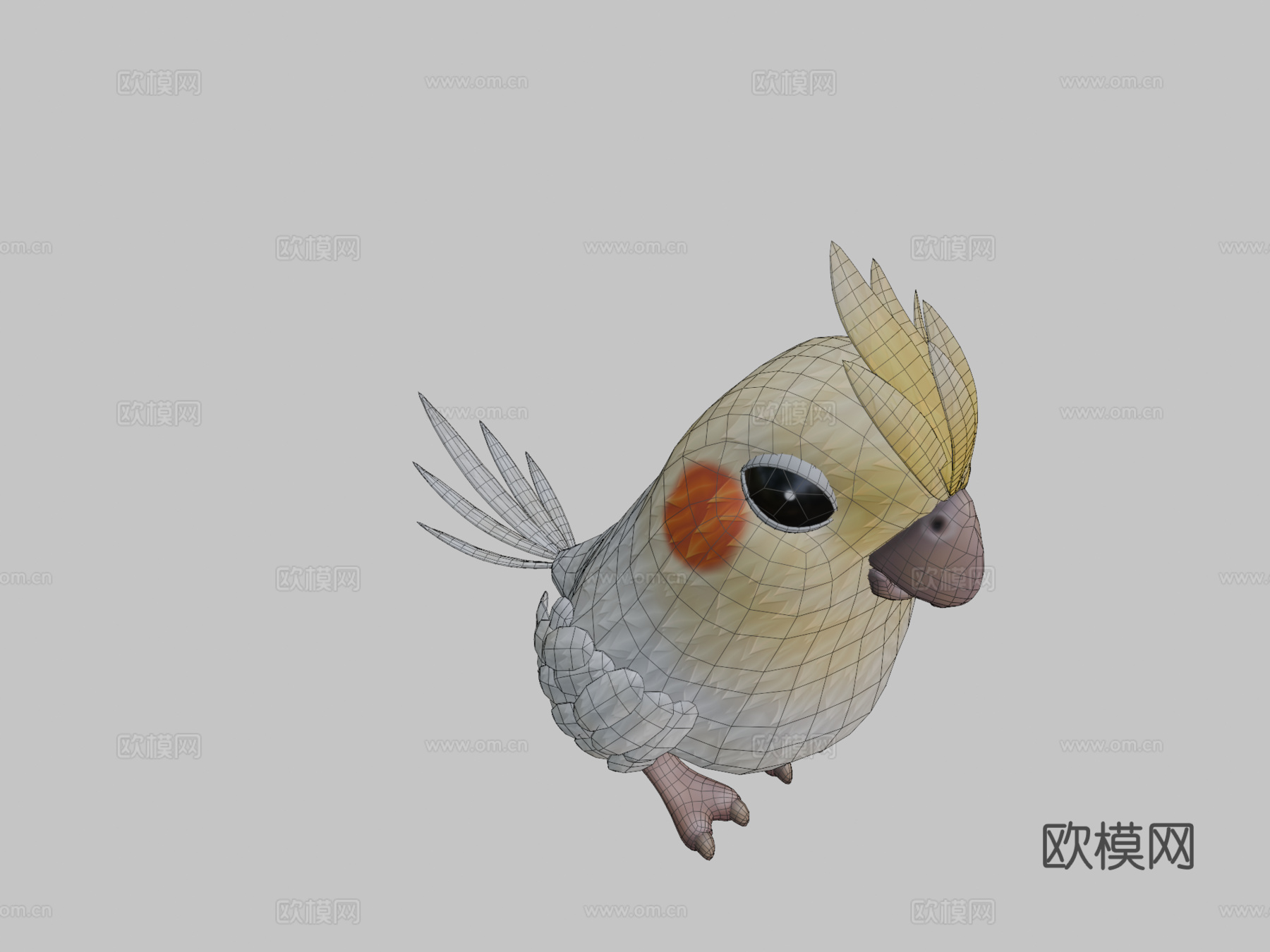 卡通鹦鹉鸟3D模型su模型