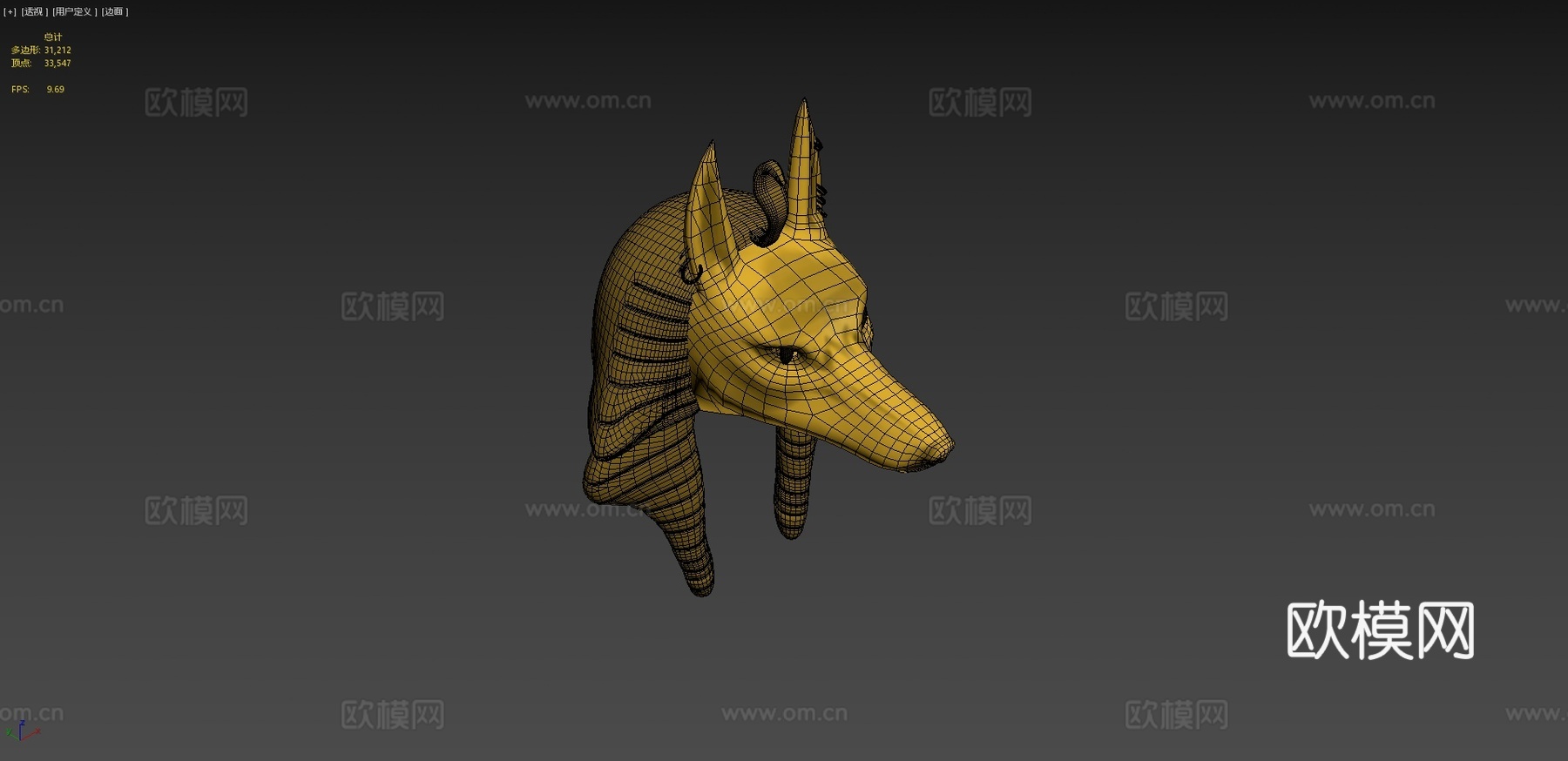 黄金阿努比斯头su模型