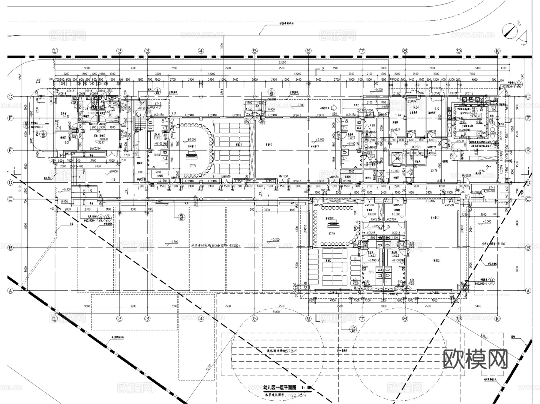 深圳龙华第三幼儿园建筑CAD施工图整套cad施工图