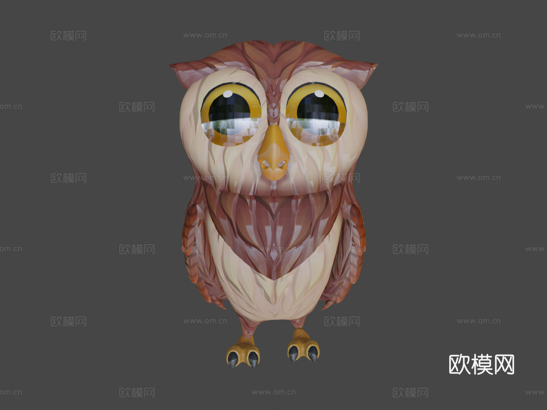 卡通猫头鹰动画3D模型su模型