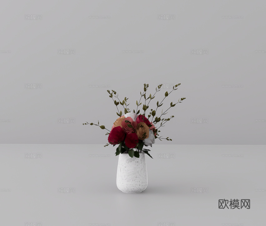 花卉摆件su模型