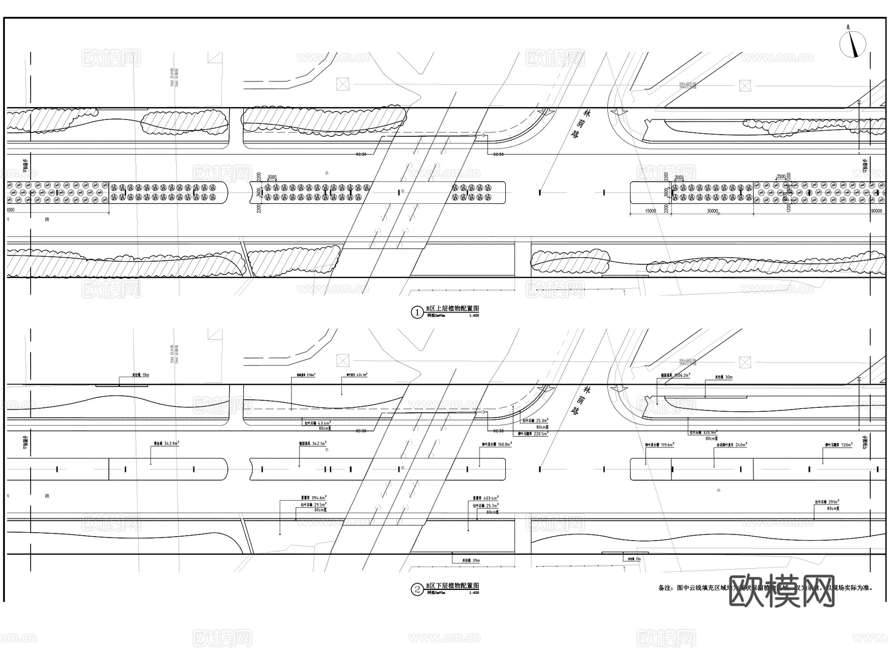苏州景兴路黑色化景观道路改造CAD施工图全套cad施工图