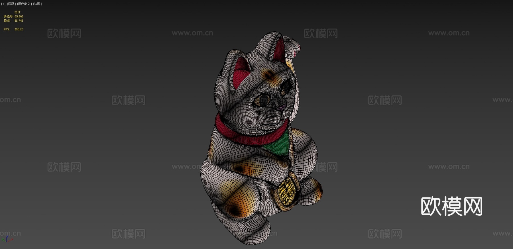 招财猫-招き猫，制作中su模型