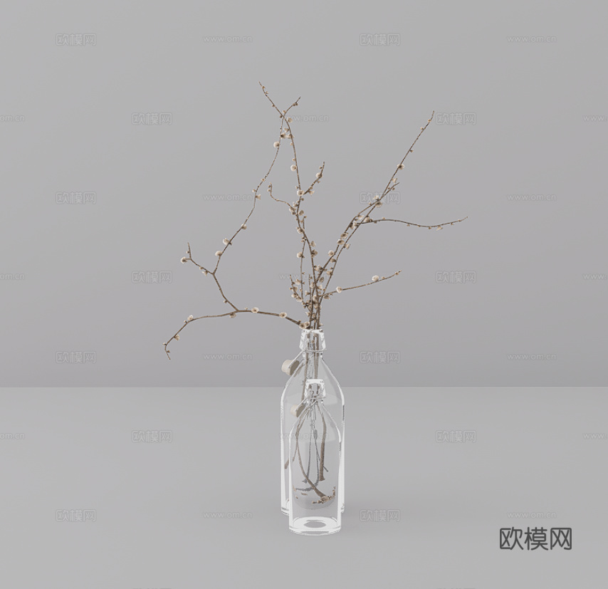 玻璃瓶植物·su模型